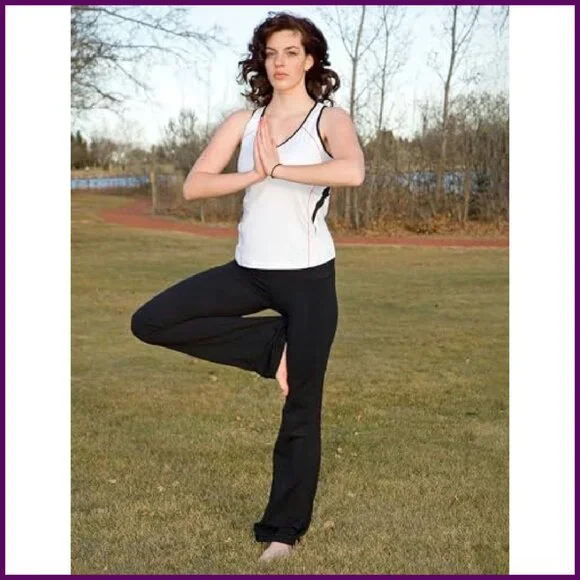 High Waisted Cotton Flare Yoga Pants Bootcut Leggings Office Wear